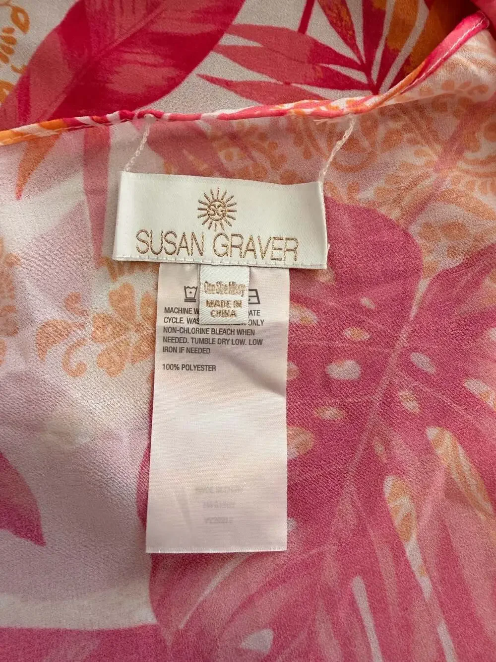Susan Graver Soleil Printed Sarong with Tassel Hem